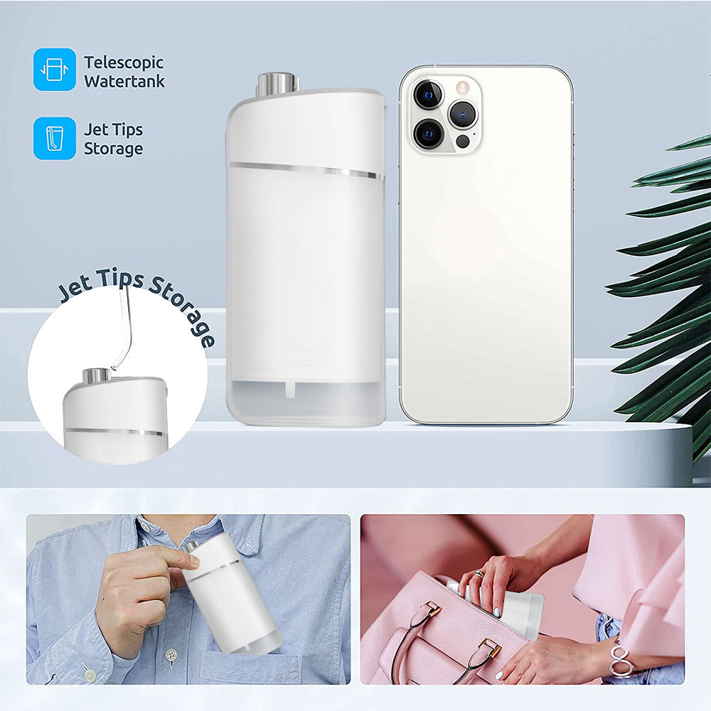 Dental Flosser Teeth Pick: Portable Cordless Oral Irrigator 200ML Rechargeable Travel Irrigation Cleaner Waterproof Electric Waterflosser Flossing Machine for Teeth Cleaning