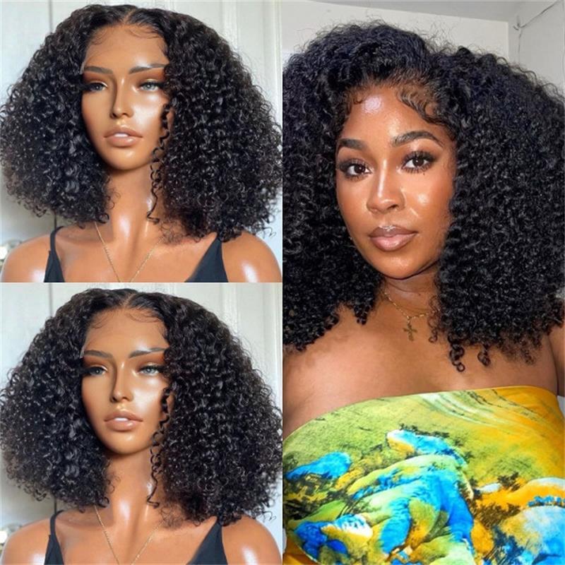 Natural Brazilian Wet and Wavy Human Hair Wig: Pre-Plucked, Curly Lace Frontal, Glueless- Perfect for Black Women!