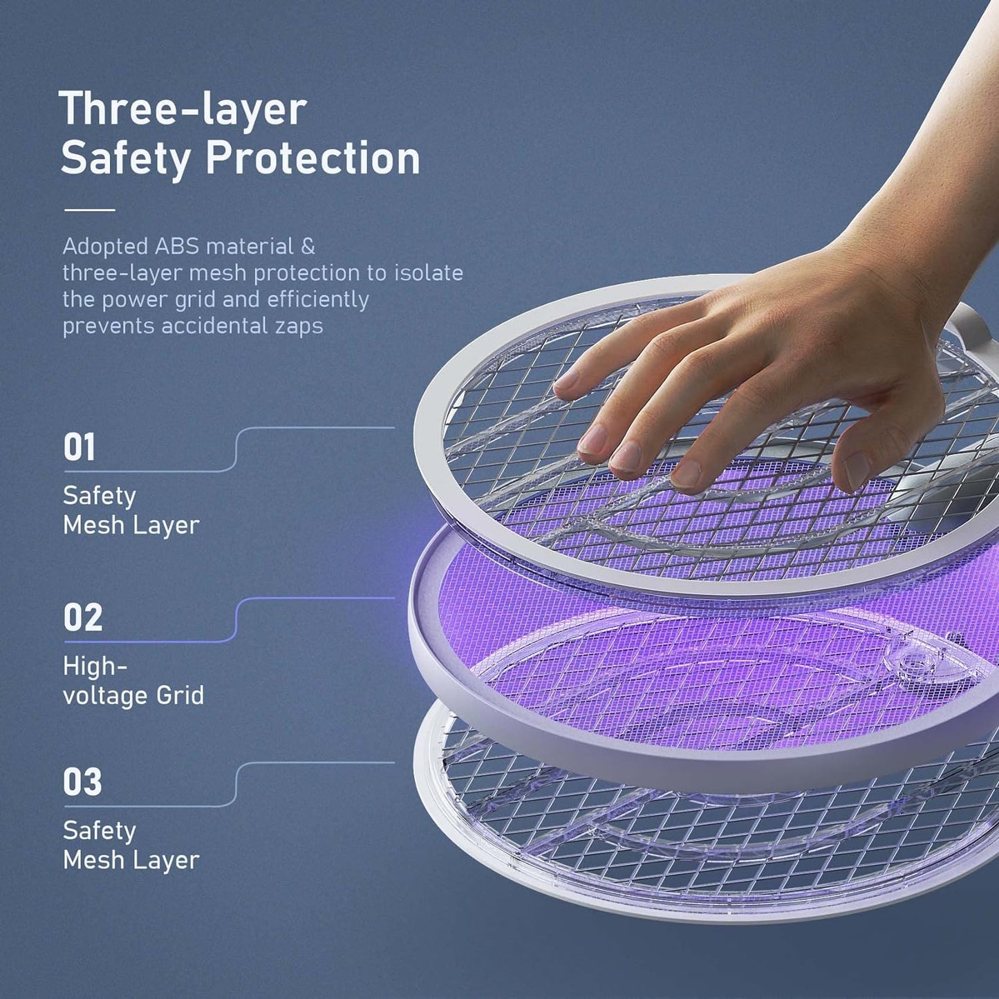Smart Mosquito Killer: Electric Fly Swatter Racket with USB Rechargeable Base