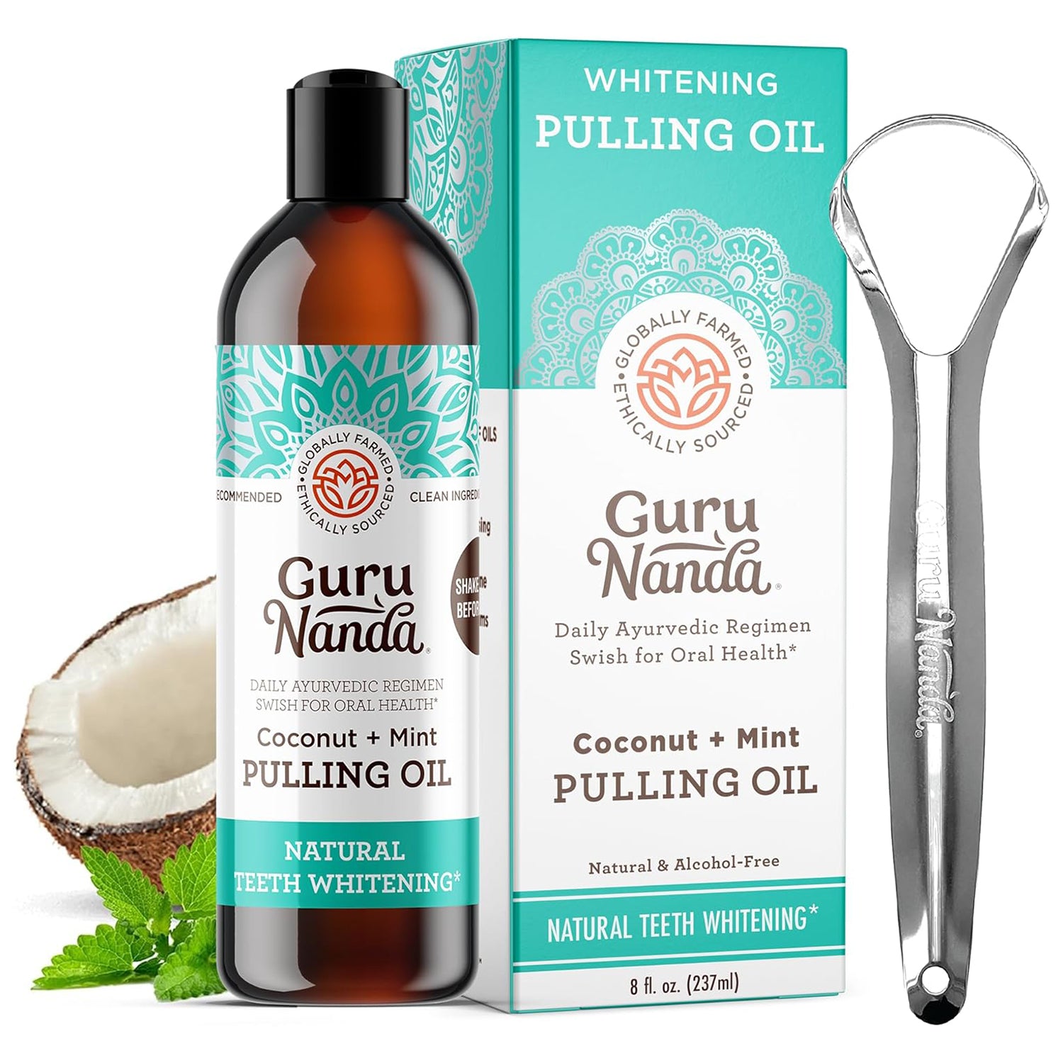 GuruNanda Coconut Oil Mouthwash: Freshens Breath, Promotes Oral Health