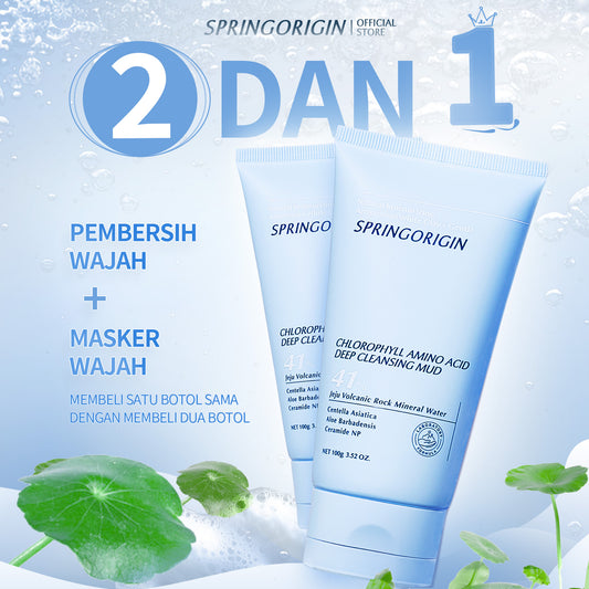 Springorigin Korea Premium Treatment – Mud Cleanser with Chlorophyll & Amino Acids | 2-in-1 Facial Cleanser and Mask | Controls Oil and Minimizes Pores