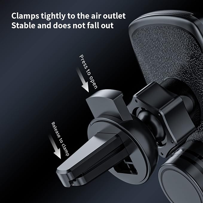 Wireless Car Charger, Auto-Clamping Car Mount 15W/10W/7.5W Fast Charging Air Vent Car Phone Mount Compatible with iPhone 15/14/13/13 Pro/12 Pro Max/12 pro/12/11/10/8 Series