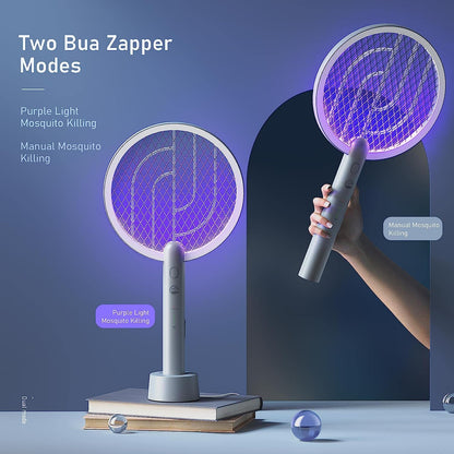 Smart Mosquito Killer: Electric Fly Swatter Racket with USB Rechargeable Base