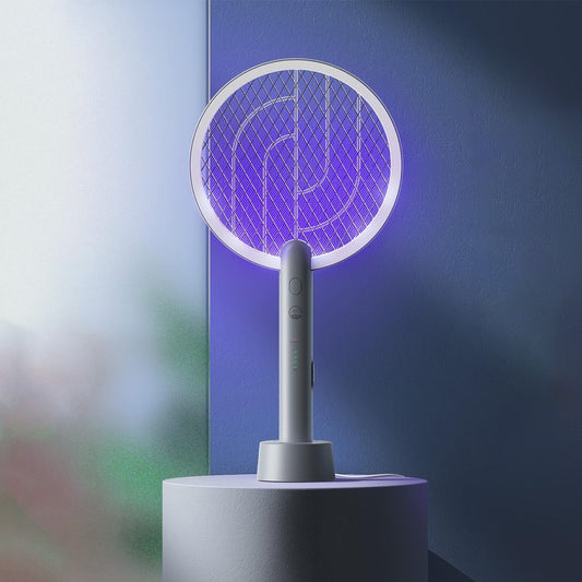 Smart Mosquito Killer: Electric Fly Swatter Racket with USB Rechargeable Base