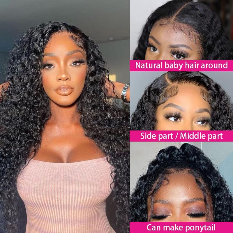 Natural Brazilian Wet and Wavy Human Hair Wig: Pre-Plucked, Curly Lace Frontal, Glueless- Perfect for Black Women!