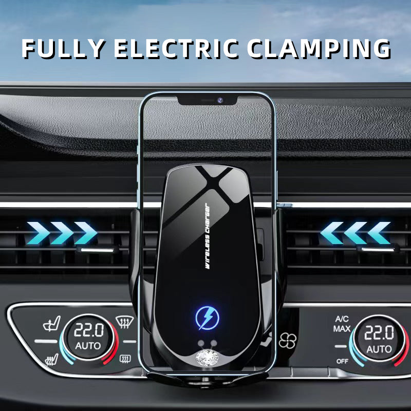 Wireless Car Charger, Auto-Clamping Car Mount 15W/10W/7.5W Fast Charging Air Vent Car Phone Mount Compatible with iPhone 15/14/13/13 Pro/12 Pro Max/12 pro/12/11/10/8 Series