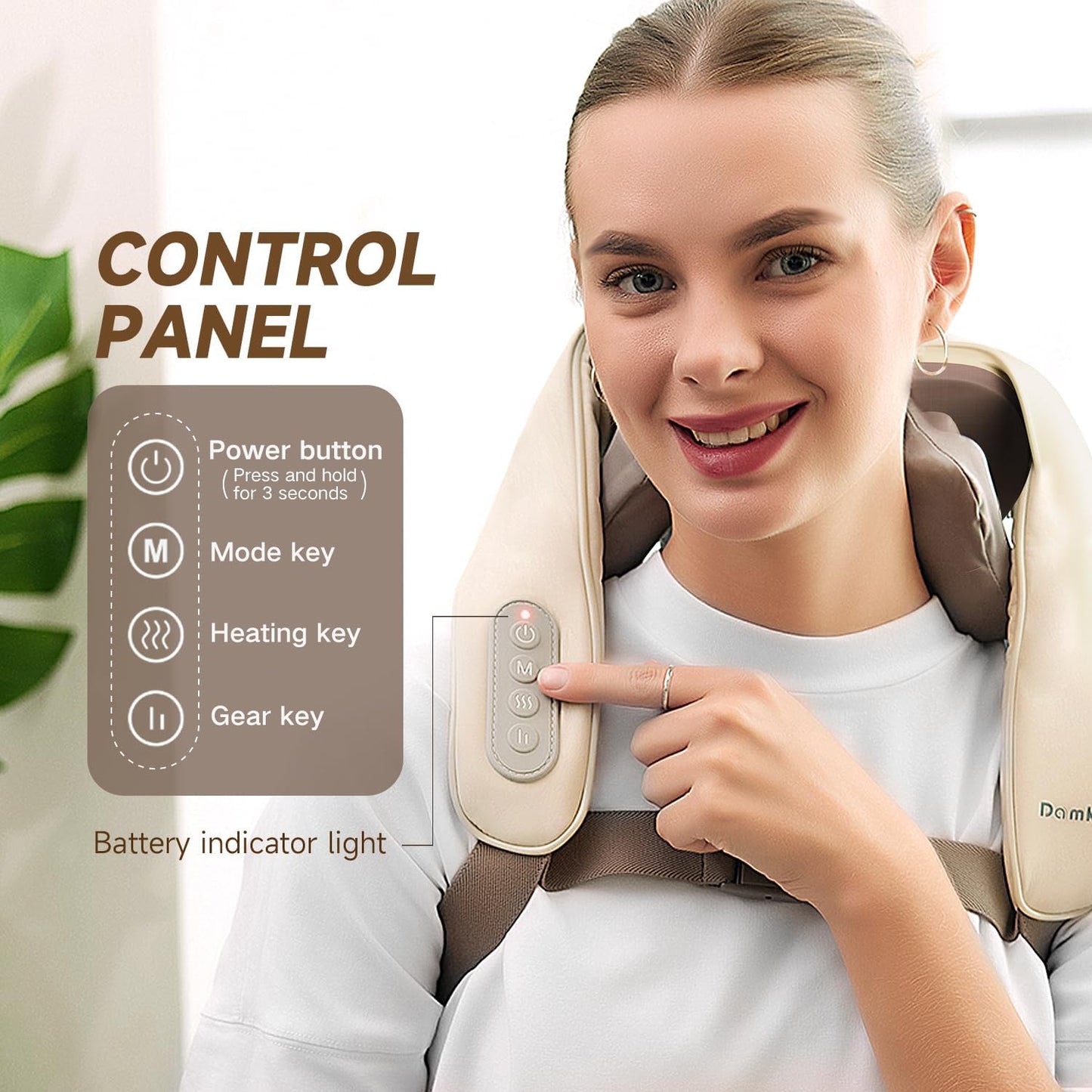 Neck Massager for Pain Relief Deep Tissue,5D Kneading