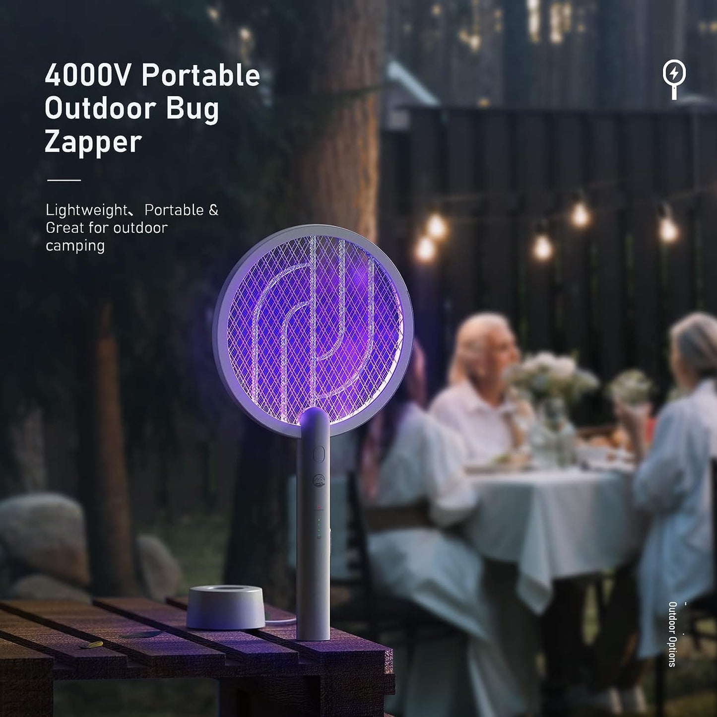 Smart Mosquito Killer: Electric Fly Swatter Racket with USB Rechargeable Base
