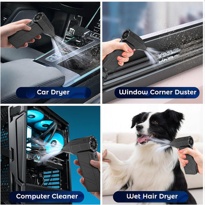Rechargeable high power violent mini turbo brushless handheld fan car vacuum dust blowing high wind wireless hair dryer