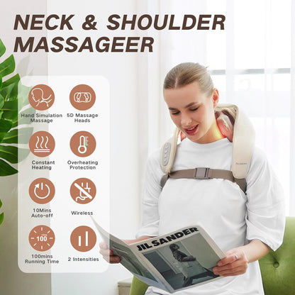 Neck Massager for Pain Relief Deep Tissue,5D Kneading