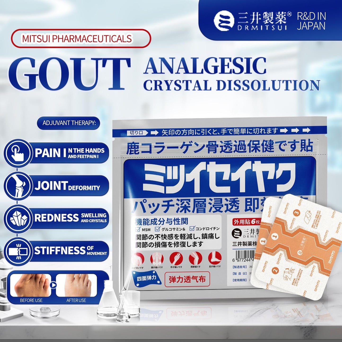 [DRMITSUI] Heat Patches for Pain Relief DRMITSUI Back Pain Patch Natural Pain Relief Patches for Knee Neck Shoulder and Joint Pain Muscle Soreness Arthritis Relief
