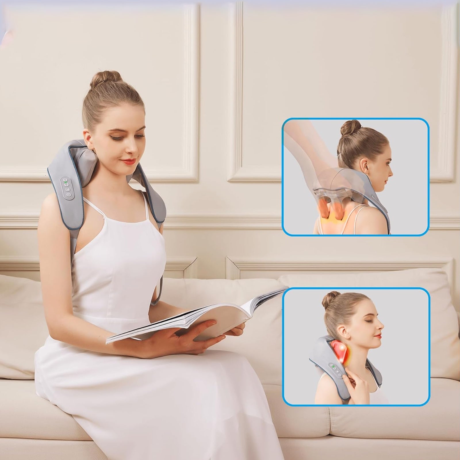 Neck Massager for Pain Relief Deep Tissue,5D Kneading